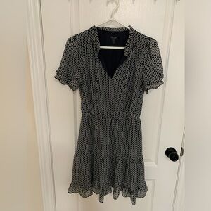 EVER NEW Black and White Patterned Dress